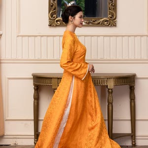 Silk ao dai for women, Vietnam women dress, Ao dai women with pants, Traditional Vietnamese dress, Vietnamese wedding guest dress AS118