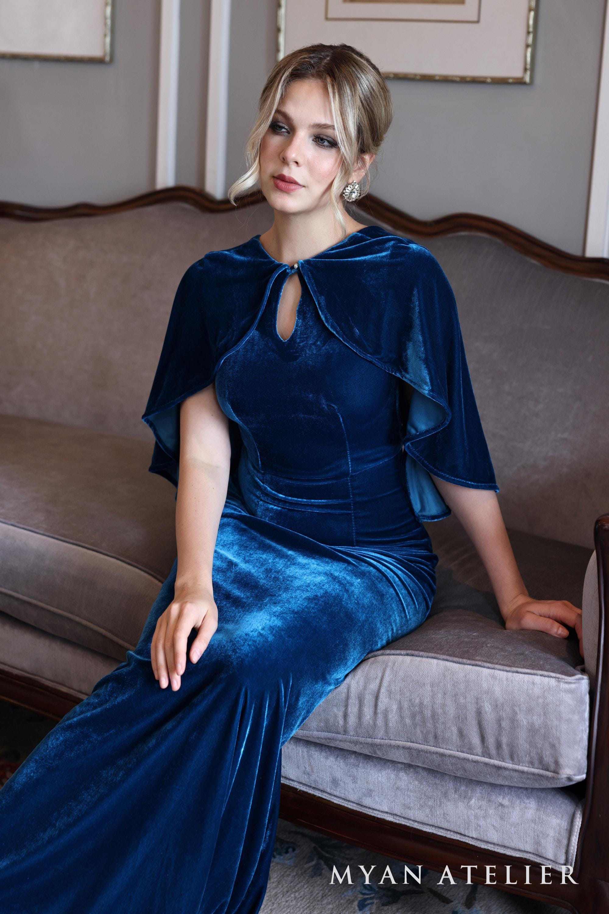 Velvet Cape Dress RACHEL, Floor Length Dress, Wedding Guest Dress, Gala Velvet Cape Dress RACHEL,
Floor Length Dress, Wedding Guest Dress, Gala