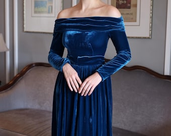Velvet Dress Blue Dress Blue Velvet Dress Purple Dress Evening Dress Silk Velvet  Dress Prom Dress Ball Gown Iridescent Dress - Etsy
