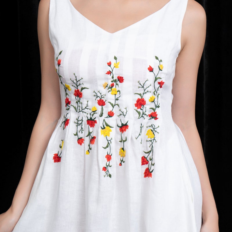 Dress With Textured Floral Embroidery