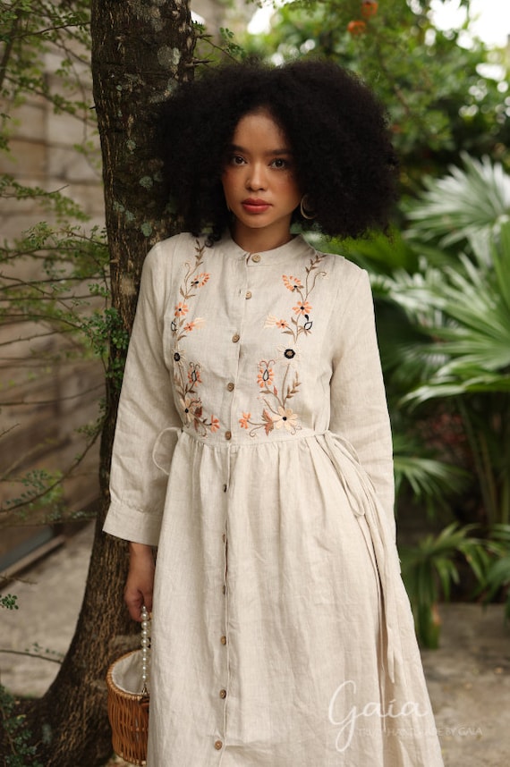 beige embroidered dress Mac Duggal - Beige Bustier Embroidered Floral A-Line Dress