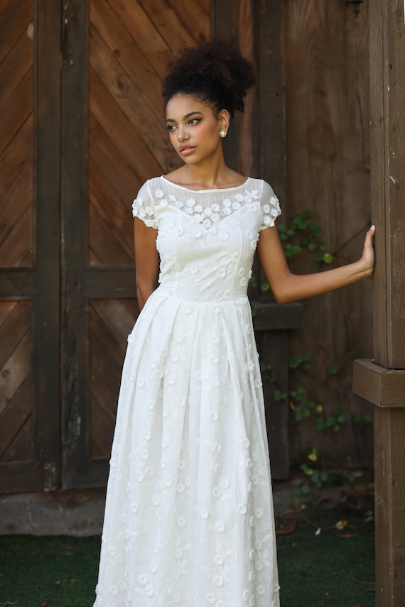 floral lace wedding dress celia with detachable straps Sweetheart Straps 3D Floral Lace Aline Wedding Dress main image 0
