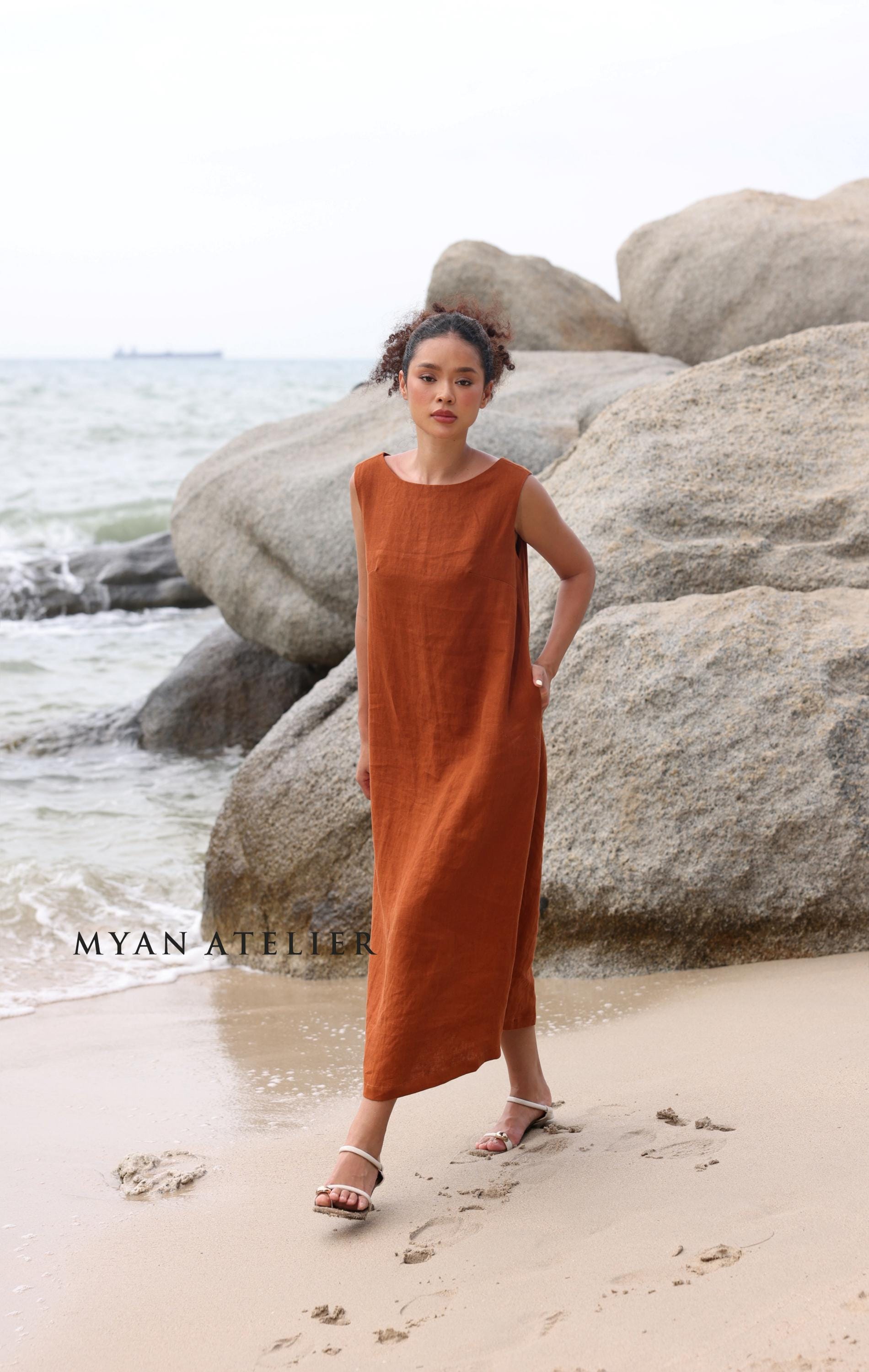 Plus Size Burnt Orange Boho Dress - Etsy