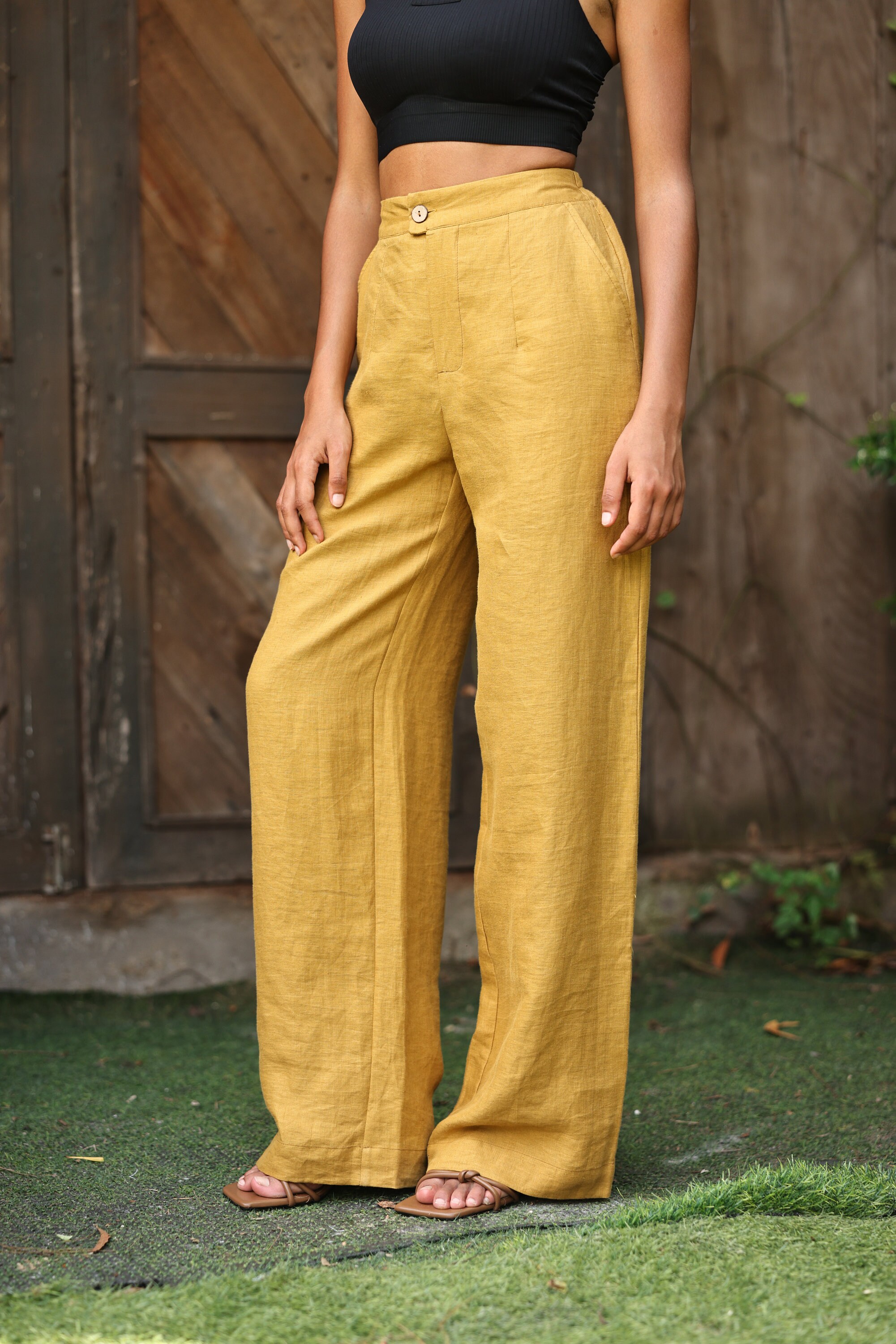 Floor-length Pants HIDA, Elastic Back Pants, Custom Fit - Etsy