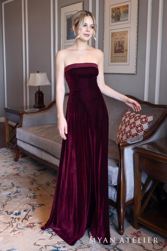 princess polly baby blue dress Strapless Velvet Gown Sora, Long Velvet Dress, Wine Velvet Dress, Velvet Dress Wedding Guest, Formal Dress, Velvet Dress Women, Custom Dress
