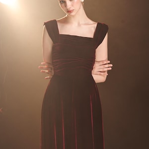 Sleeveless velvet formal dress VIONA, Velvet bridesmaid dress, Velvet evening dress, Wedding guest dress, Velvet dress women, Custom dress