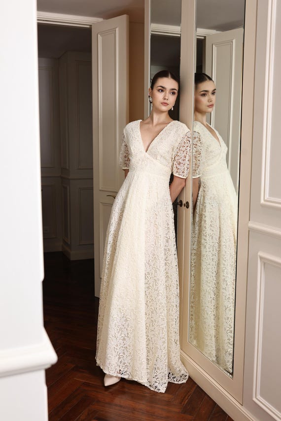 how long to alter a bridesmaid dress A-line V-Neck 3/4 Sleeves Lace Chiffon Plus Size Bridesmaid Dresses