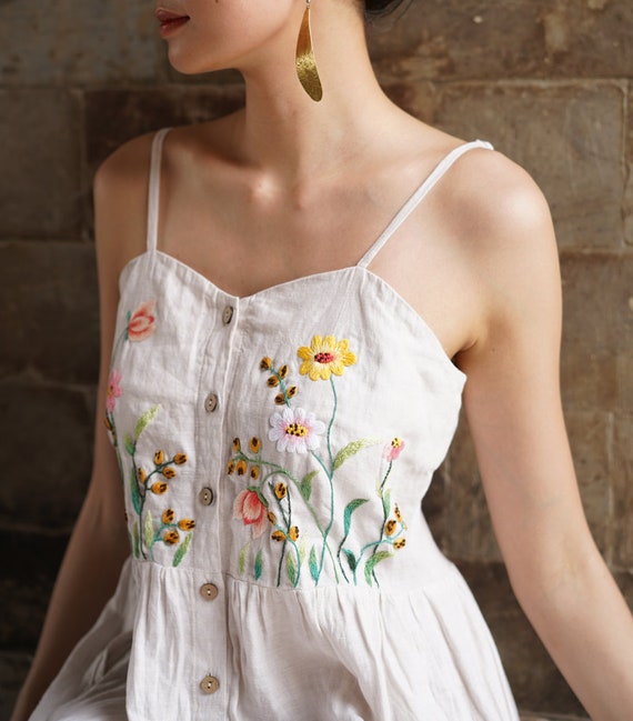chinese dress ladies Flora Linen 2/4 / Linen
