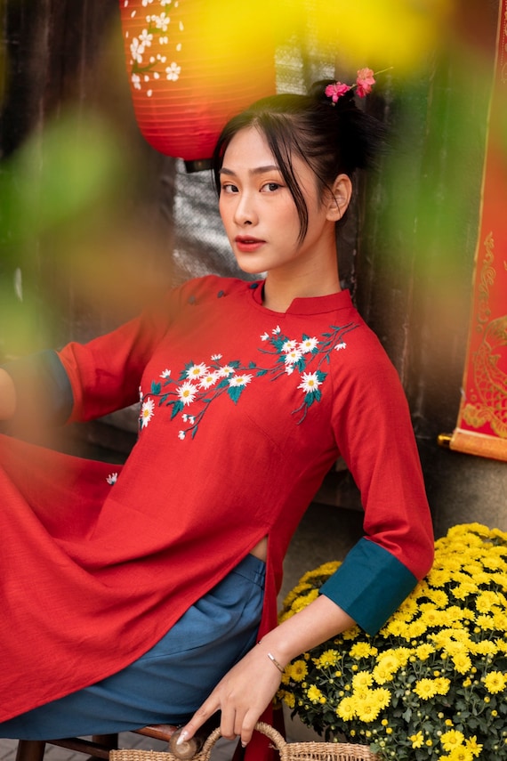 lunar new year dress women Red Chinese New Year Dress Women's Qipao