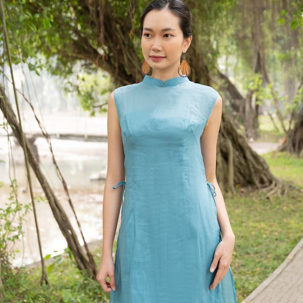 Sleeveless Ao Dai Etsy