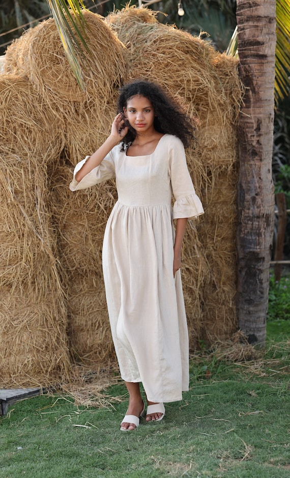 Elegant linen dress sale