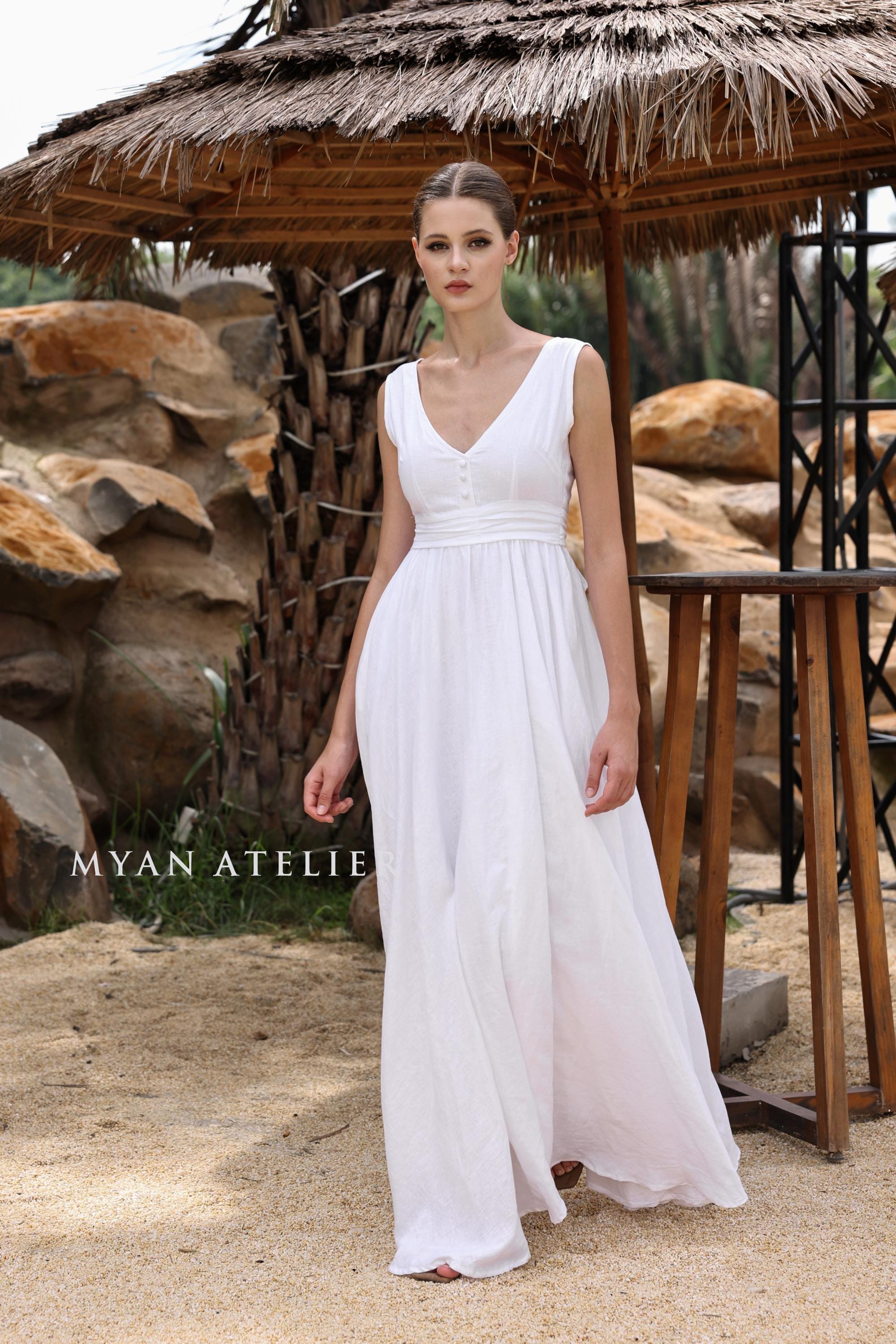 etsy linen wedding dress Linen Wedding Dress