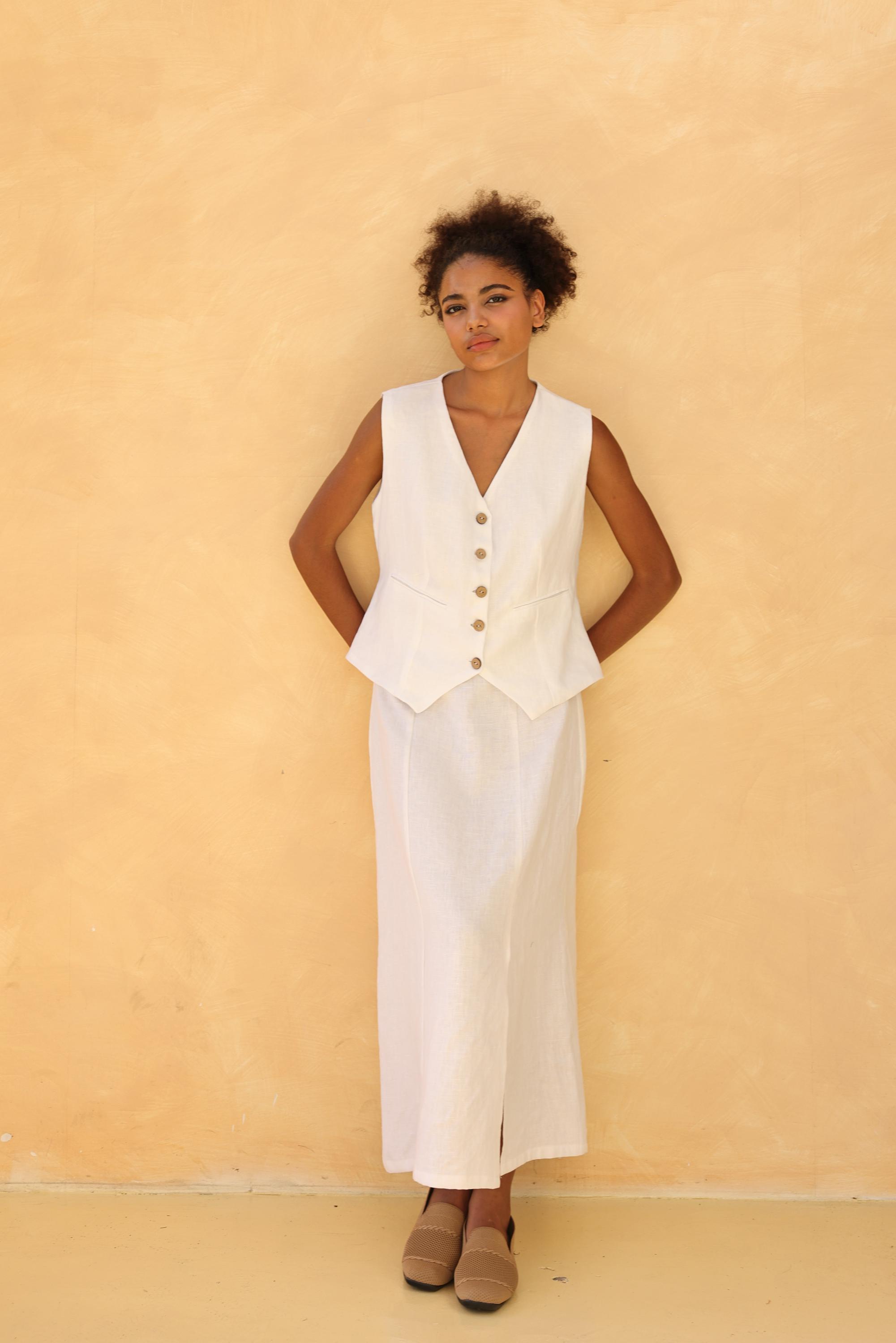 トップス MUSE de Deuxieme Classe Lily Linen VEST Lily Linen Vネック ベスト（ベスト）｜MUSE de Deuxieme Classe