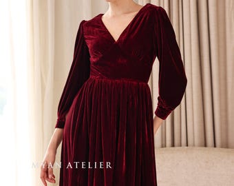 long sleeve sleeve prom dresses Royal Blue See Through Lace Long Sleeve V-neck High Low Prom Dresses , –  AlineBridal