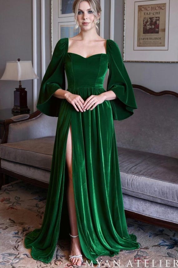 Velvet dress with slit VIONNE, Sweetheart neck Velvet gown, Bridesmaid dress, Plus size Velvet dress, Velvet dress for women, Custom dress Velvet dress with slit VIONNE, Sweetheart neck Velvet gown, Bridesmaid dress, Plus size Velvet dress, Velvet dress for women, Custom dress