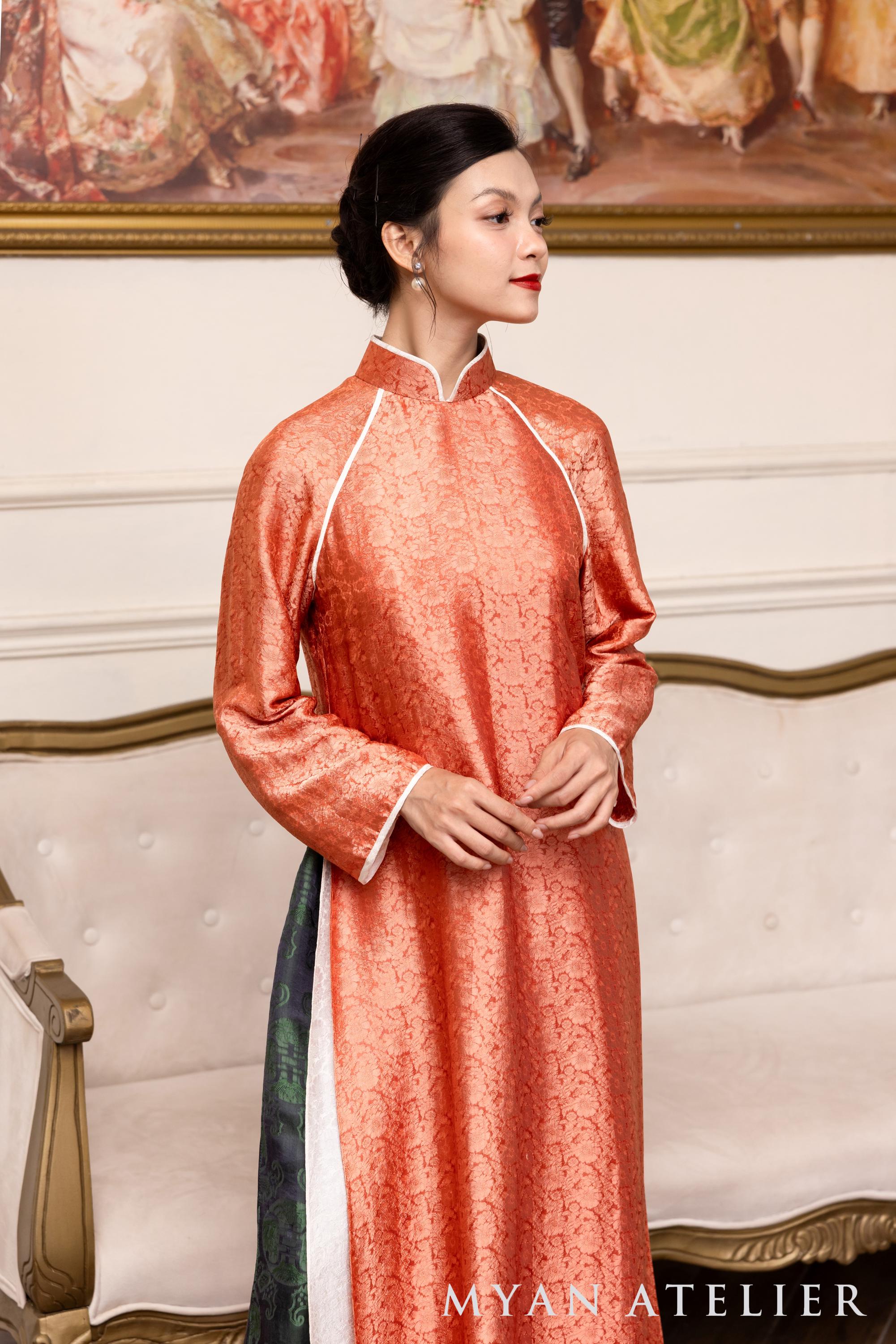 [No 107] ベトナムアオザイ(Áo dài Việt Nam) Double Layer Modern Ao Dai, Vietnamese Formal Dress, Silk Ao