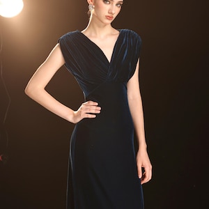 Velvet sleeveless gown NADIA, V-neck velvet dress, Velvet maxi dress formal, Velvet bridesmaid dress, Velvet dresses for women, Custom dress