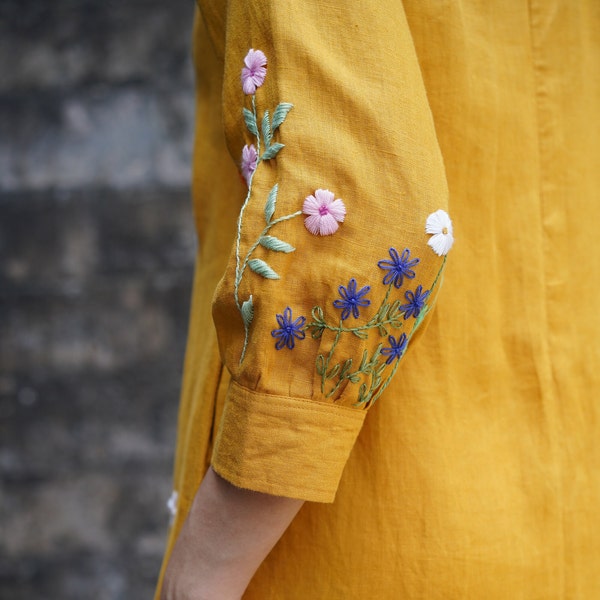 Embroidered Dress Etsy