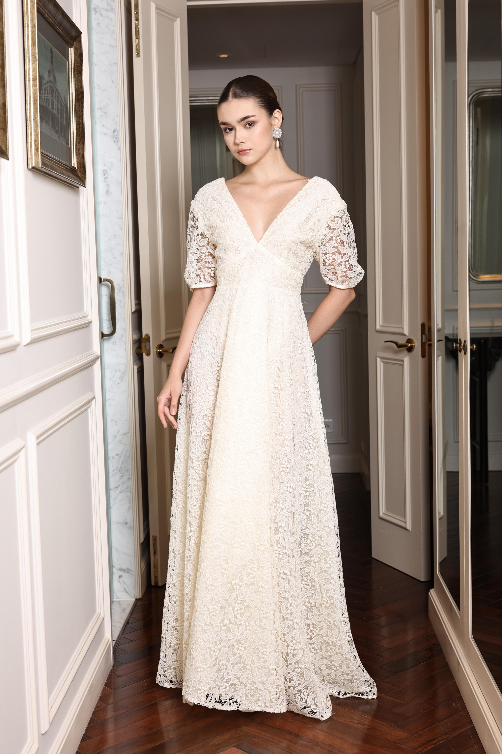 lace back hoco dress Beautiful White Lace A-line Spaghetti Straps Backless Homecoming Dresses,  MH532 main image 1