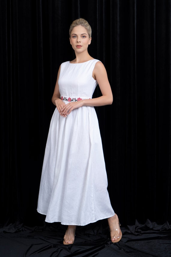 eden embroidered dress Bronx Banco Eden Pleated Floral-Embroidered Midi Dress, Multi, Women's, XL, Cocktail & Party Wedding Guest Dresses Midi Dresses
