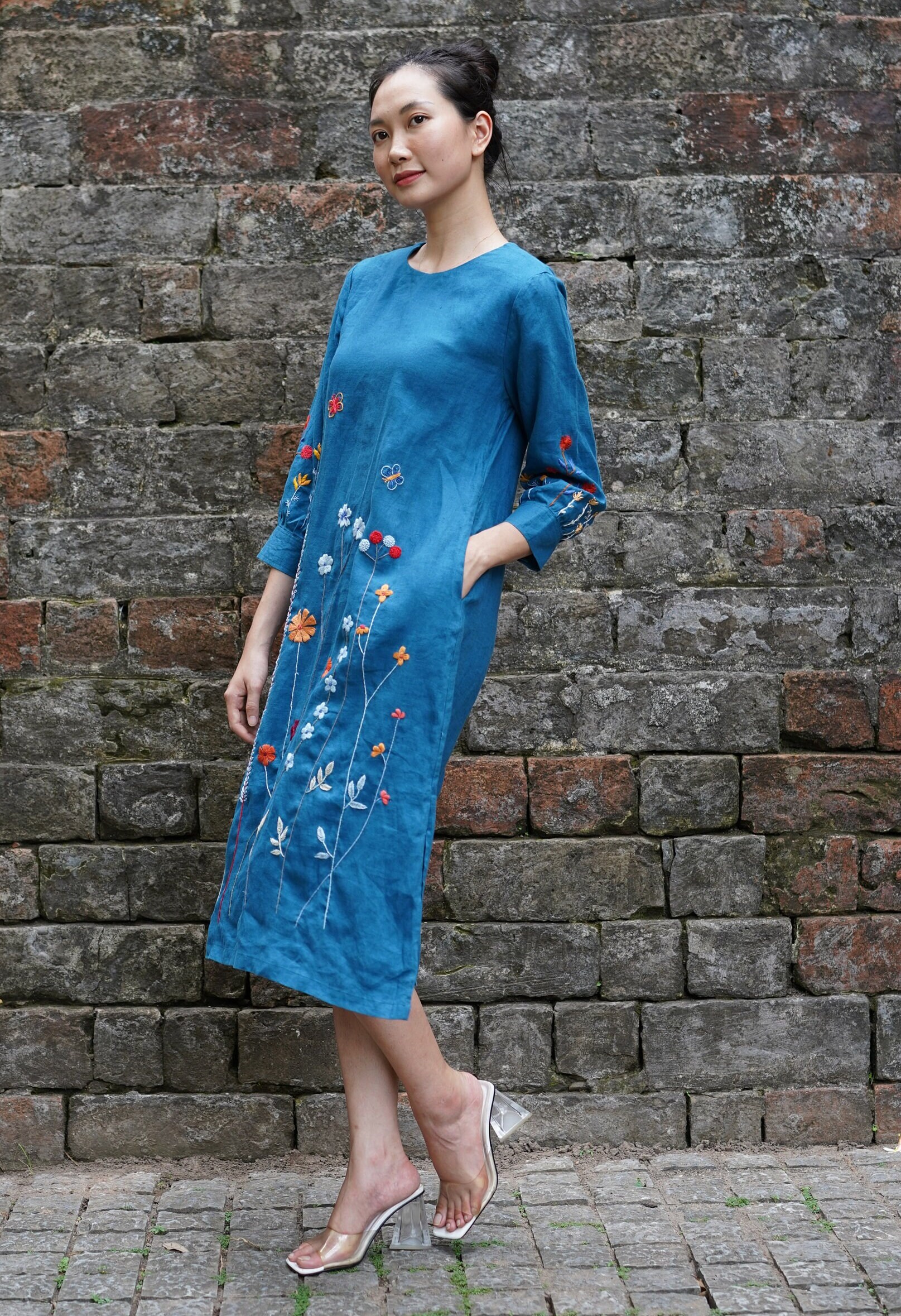 関税送料込★N°21/花柄プリント アシンメトリー ミニドレス お値下げ♡ミニドレス