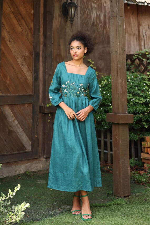 chinese dress ladies CAKE ELENA LINEN DRESS – ENNI main image 0