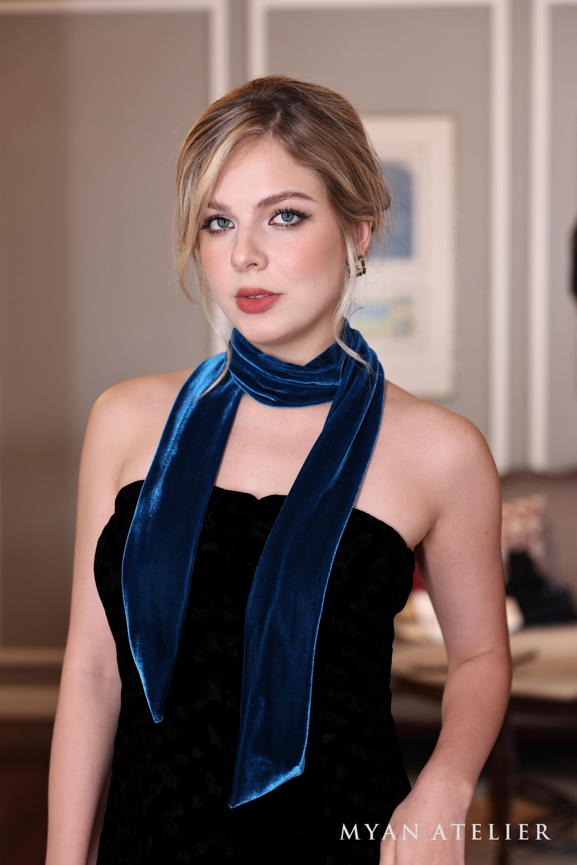 green emerald velvet dress Neck Scarf  Camilyn Beth