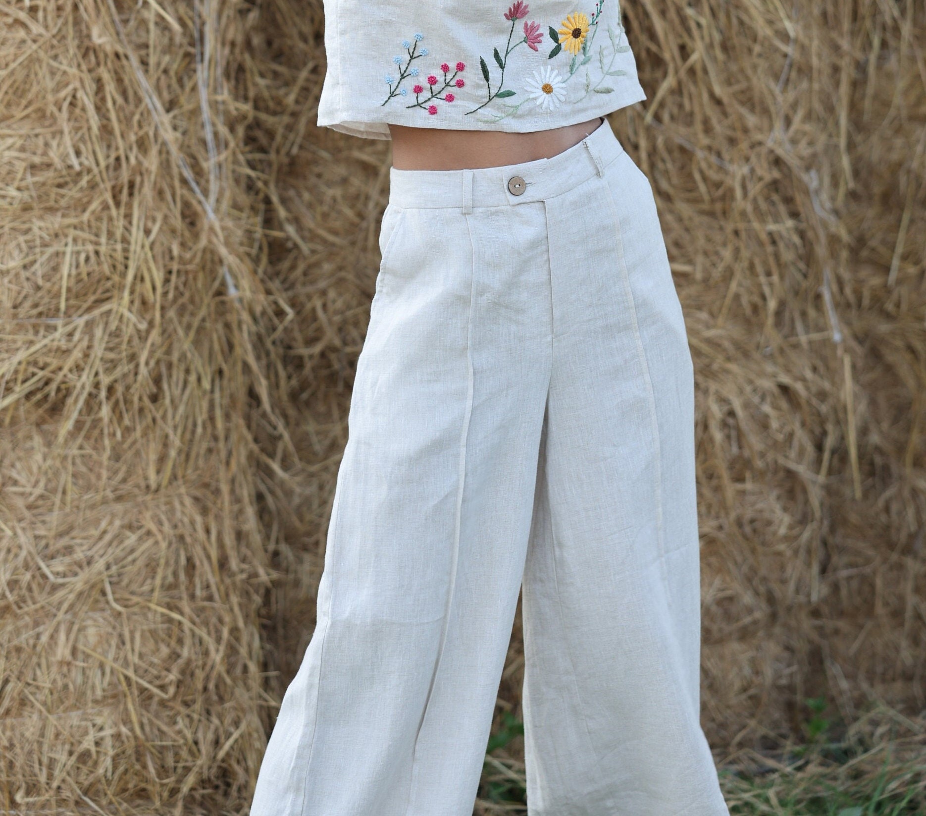 ENFOLD LINEN BELT WIDE TROUSERS パンツ 36