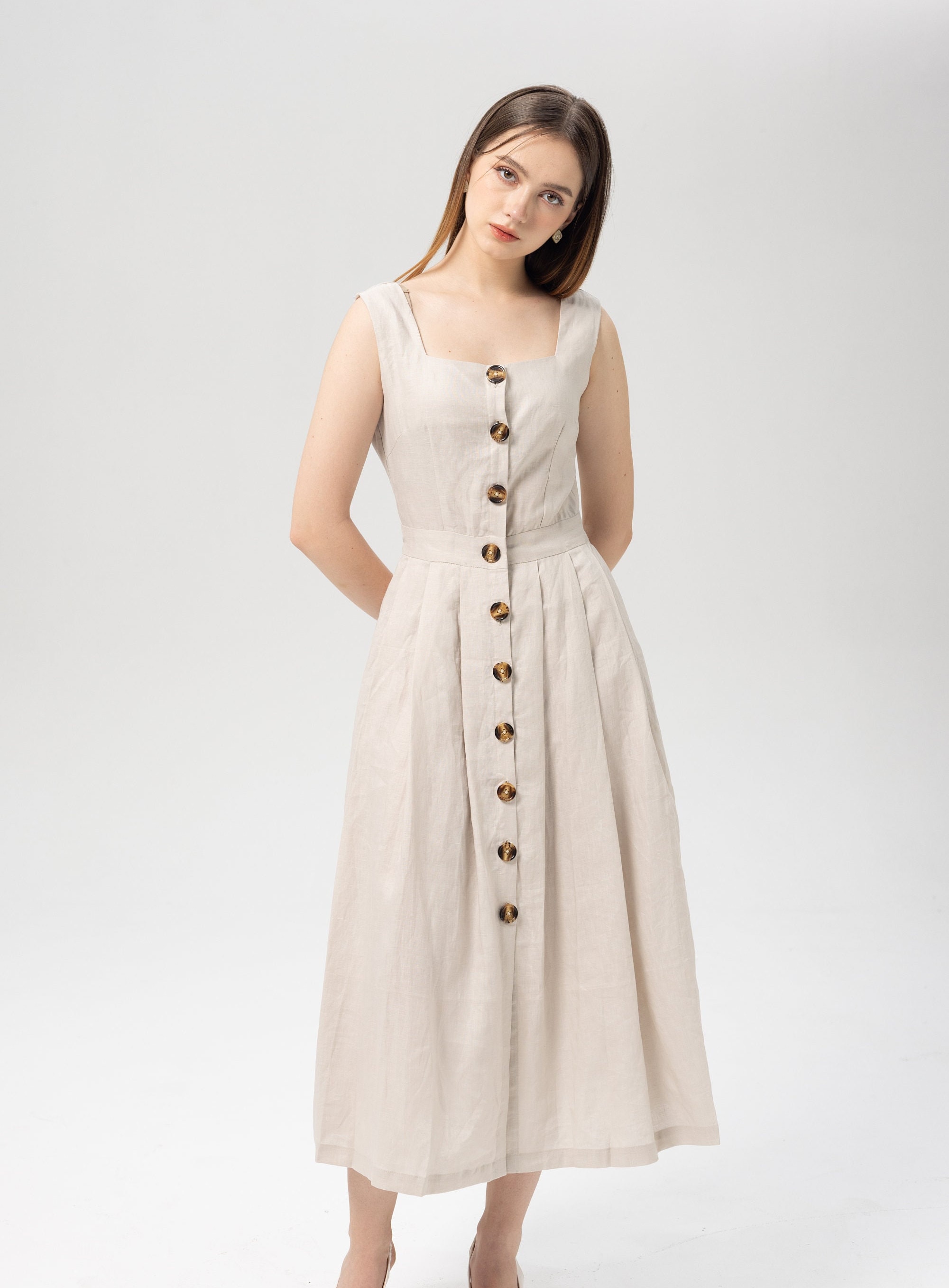 Summer Linen Dress ELSIE, Linen Sleevelss Dress, Linen Summer Linen Dress ELSIE, Linen Sleevelss Dress, Linen