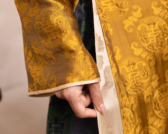 2-layer mulberry silk ao dai, Traditional Vietnamese dresses, Custom made ao dai, Wedding ao dai, Ao dai for Tet, Custom size ao dai AS109