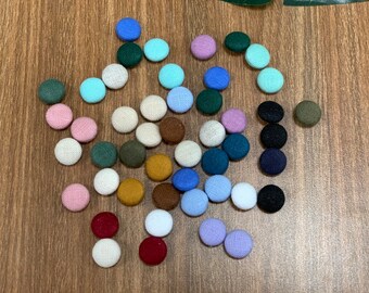 Linen button set 5-pcs in 60 colors, Fabric button, Handmade buttons, Fabric sewing buttons, Cloth buttons, Plain button, Small Large button