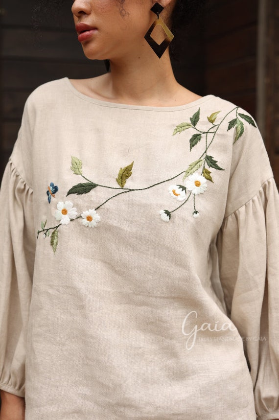 Embroidered Linen Blouse LEONA, Linen Blouse for Women, Linen Peasant Blouse, Women's Linen Tops, Plus Size Blouse, Linen Top Long Sleeves - Etsy Embroidered Linen Blouse LEONA, Linen Blouse for Women, Linen Peasant Blouse, Women's Linen Tops, Plus Size Blouse, Linen Top Long Sleeves - Etsy