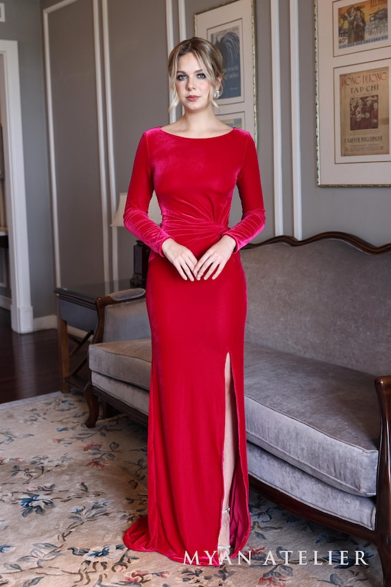 bateau neckline evening dress Meridian Gown – BODE