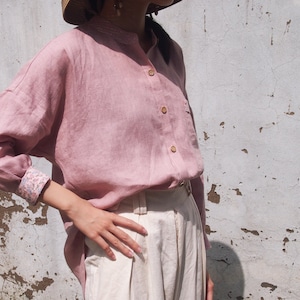 Linen blouses for women, Long sleeve blouse, Casual linen top, Loose linen shirt, Linen top, Linen top women, Plus size top, Custom made top