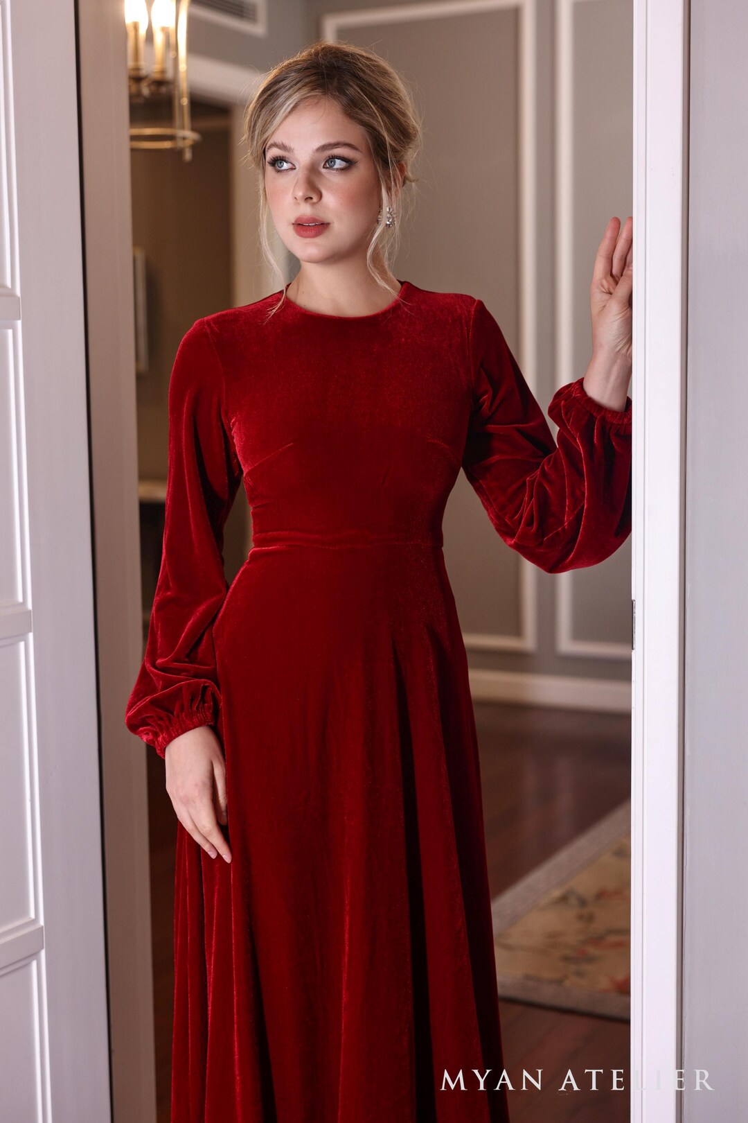 Long Sleeve Velvet Shirt Dress JAN, Elegant Velvet Dress, Date Night Dress, Velvet  Dress Women, Custom Dress, Puff Sleeve Velvet Dress - Etsy Canada