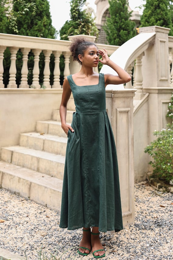 linen dress for wedding guest casual CAMELLIA MadebyGaia Elegant dress made for unforgettable moments. Wedding Guest Dresses - Linen