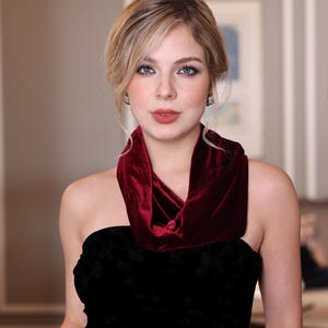 Velvet neck snood in 45+ colors, Red velvet scarf, Cowl scarf, Loop scarf, Handmade, Velour neck, Gift for her warmer, Mothers day gift