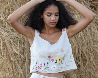 HYKE Linen Crop Top cropped top ベスト　リネン 新品 HYKE ハイクLINEN CROP TOP リネン クロップ トップ ベスト