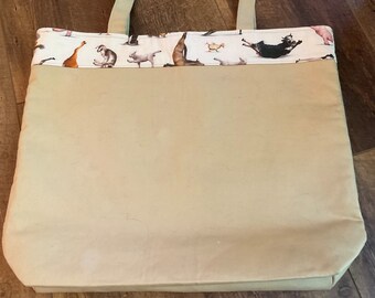 Animal Yoga Canvas Project Bag (18 x 5 x 4 inch) reversible