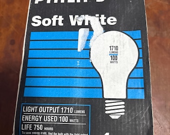 Philips Soft White 100 watt a19 bulbs 4 pack medium base