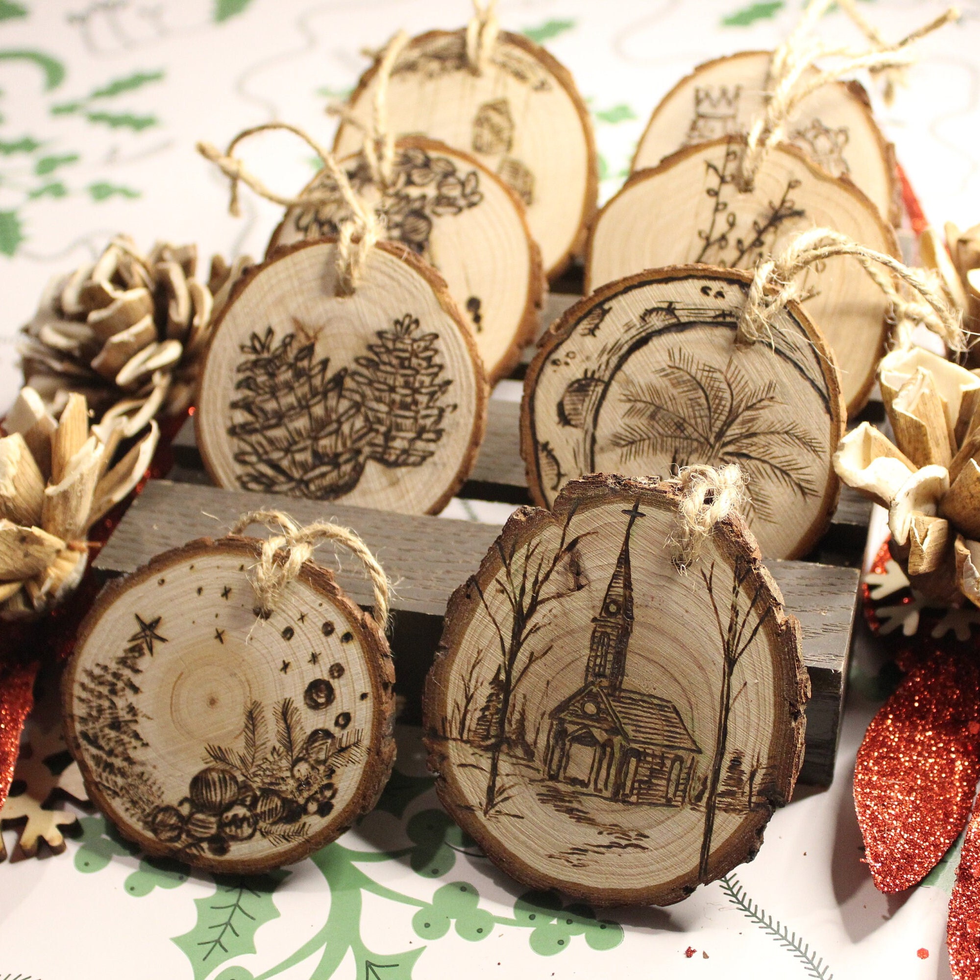 Wood Burned Ornament - Etsy