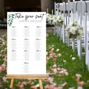 Wedding Seating Chart Template, DIY, Print Yourself, Printable, Digital File, Canva