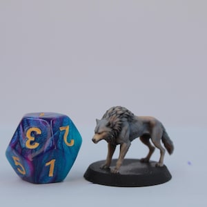 DnD Miniatur Vollfarbe | Table Ready | Wolf Bestie Wolf Beast | Wie Handbemalt | Fangs | Full Color 3D Print | Wolf_002