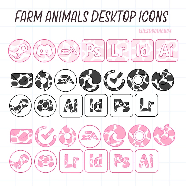114 Cow / Farm Animal Desktop Icons / Windows and Mac / PC / Folder ...