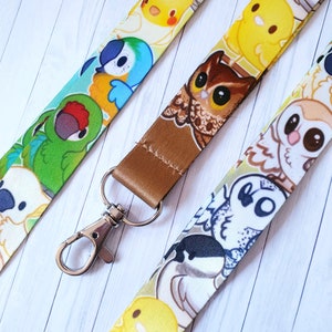 Bird Lanyard / Lobster Clasp / Geek / Neck Strap, ID Badge Holder, Keychain, Teacher Gift, Office Accessories
