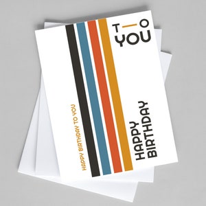 DRUCKBARE | Bauhaus Inspirierte Retro Vintage Simple Clean Birthday Grußkarte