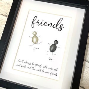 Personalised Birthday Gifts, Friends Pebble Picture, Best Friends Gifts, Personalised Gifts, Pebbles, Pebble Art, Friends Quote, Funny Gifts