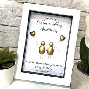 50. Hochzeitstag Geschenk Personalisierte Goldene Hochzeit Jahrestag Geschenke 50. Jahrestag Fotorahmen Jubiläumsgeschenk für Mama und Papa