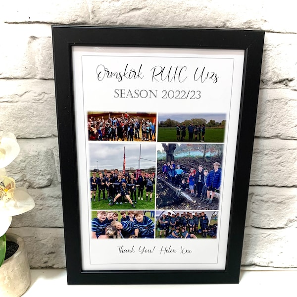 Sports Prints Personalised End of Season Award Rugby Print Rugby Gifts Football Print Soccer Gifts for Sports Fan Personalized Photo Collage