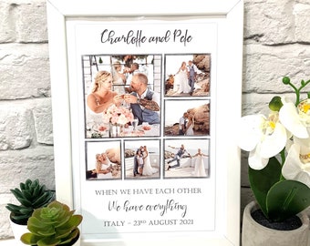 Framed Photo Collage Wedding Photo Print Personalised Photo Frame Engagement Photo Gift Personalised Wedding Photo Frame Picture